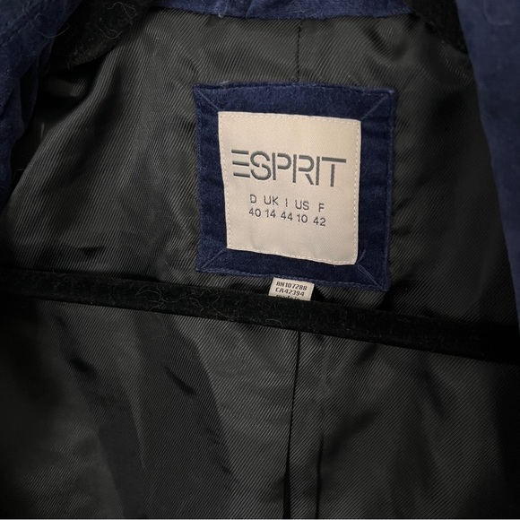 Navy blue velvet blazer - Picture 3 of 5